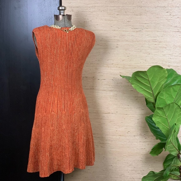 Orange Sweater Skater Dress - Picture 3 of 6